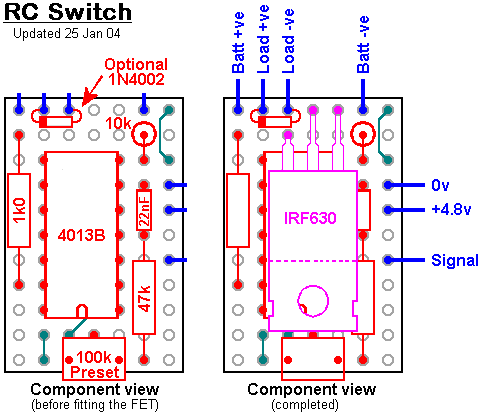 RC Switch Veroboard Layout