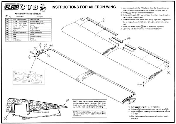 Flair Cub instuctions - aileron wing